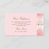 Luxe Roos Roze Ornamenten Mousserende juwelen Visitekaartje (Achterkant)