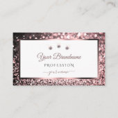 Luxe Roos Roze Wit Sparkle Glitter Juwelen Visitekaartje (Voorkant)