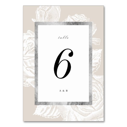 Luxe roos Silver  Botanische bruiloft Kaart (Achterkant)