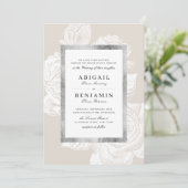 Luxe roos Silver Botanische bruiloft Kaart (Staand voorkant)