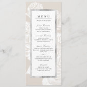Luxe roos Silver  Botanische bruiloft Menu (Voorkant)