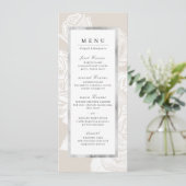 Luxe roos Silver  Botanische bruiloft Menu (Staand voorkant)