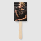 Luxe Roos Wijn 40e Verjaardag Foto gepersonaliseer Handwaaier (Achterkant)