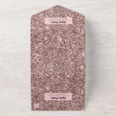 Luxe Roos Wijn Volwassene 50e Verjaardag All In One Uitnodiging (Buitenkant)