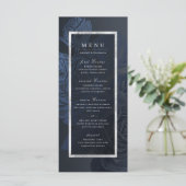 Luxe roos zilver  botanische bruiloft menu (Staand voorkant)