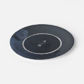 Luxe roos zilver  botanische bruiloft papieren bordje (Gekanteld)