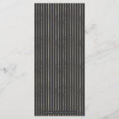 Luxe roos zwart goud botanische bruiloft menu (Achterkant)