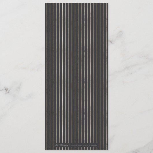 Luxe roos zwart goud  botanische bruiloft menu (Achterkant)