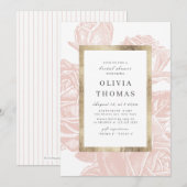 Luxe roos zwart goud  Vrijgezellenfeest Kaart (Voorkant / Achterkant)