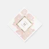 Luxe roos zwart goud  vrijgezellenfeest servet (Hoek)