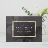 Luxe roos zwarte  botanisch, behalve de datum save the date (Staand voorkant)