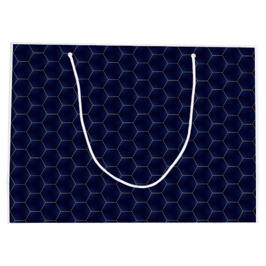 Luxe rooster Indigo geometrische elegantie Groot Cadeauzakje (Achterkant)
