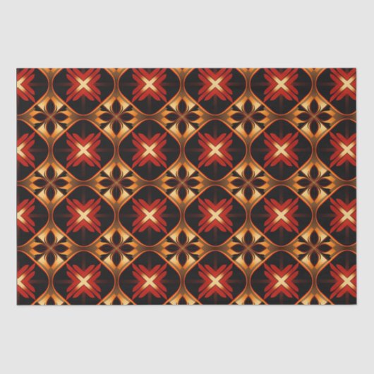 Luxe rooster zwart goud geometrische naadloos tissuepapier (Voorkant)