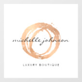 Luxe Rose Gold Geschilderde Cirkel Ontwerper Logo Raamsticker (Vel)