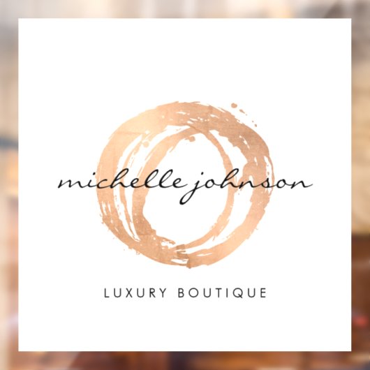 Luxe Rose Gold Geschilderde Cirkel Ontwerper Logo Raamsticker (Vel 2)