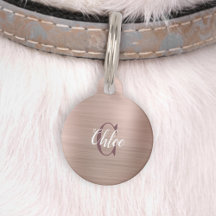 Luxe Rose Goud Geborsteld Metaal Monogram