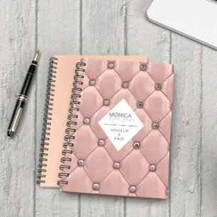 Luxe Rose Goud Geplooid Monogram Notitieboek