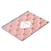 Luxe Rose Goud Geplooid Monogram Notitieboek (Linkerzijde)