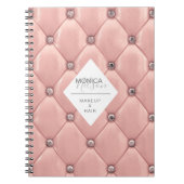 Luxe Rose Goud Geplooid Monogram Notitieboek (Voorkant)