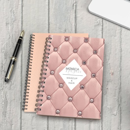Luxe Rose Goud Geweven Monogram Notitieboek