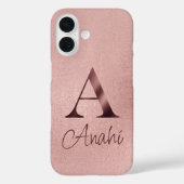 Luxe Rose Goud Monogram Case-Mate iPhone Case (Achterkant)