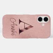 Luxe Rose Goud Monogram Case-Mate iPhone Case (Achterkant (horizontaal))