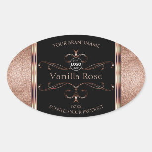 Luxe Rosegold Black Product Labels Logo