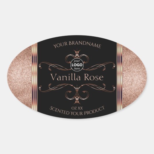 Luxe  Rosegold Black Product Labels Logo (Voorkant)