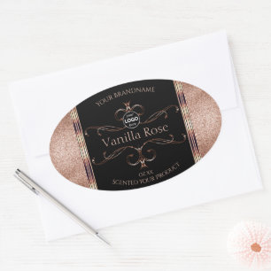Luxe  Rosegold Black Product Labels Logo