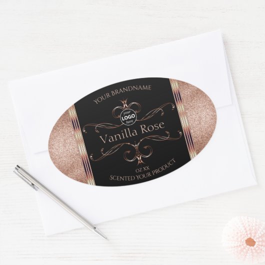 Luxe  Rosegold Black Product Labels Logo (Envelop)