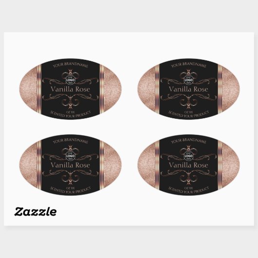 Luxe  Rosegold Black Product Labels Logo (Vel)