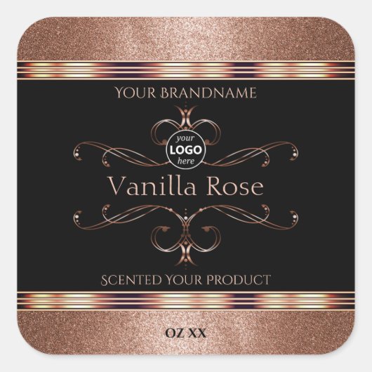 Luxe  Rosegold Black Product Labels Logo (Voorkant)