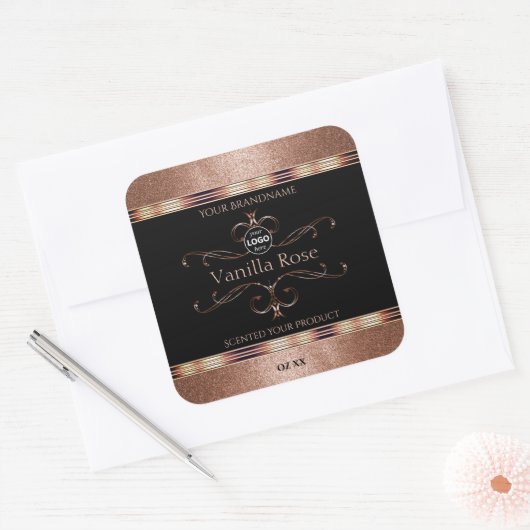 Luxe  Rosegold Black Product Labels Logo (Envelop)