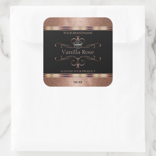 Luxe  Rosegold Black Product Labels Logo (Tas)