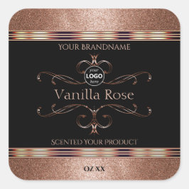 Luxe  Rosegold Black Product Labels Logo