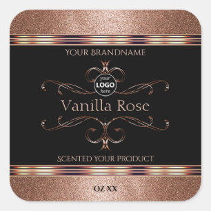 Luxe  Rosegold Black Product Labels Logo