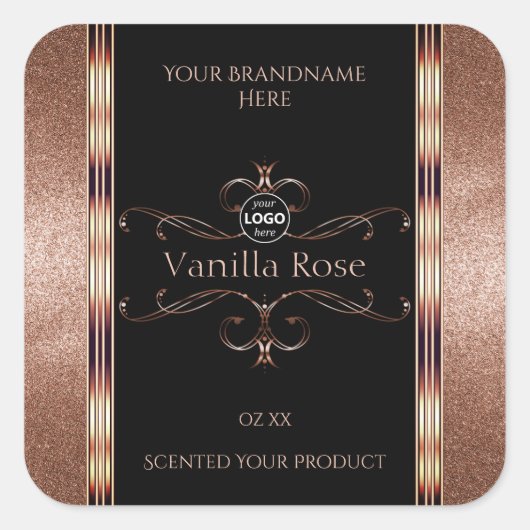 Luxe  Rosegold Black Product Labels Logo (Voorkant)