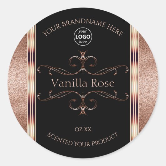 Luxe  Rosegold Black Product Labels Logo (Voorkant)