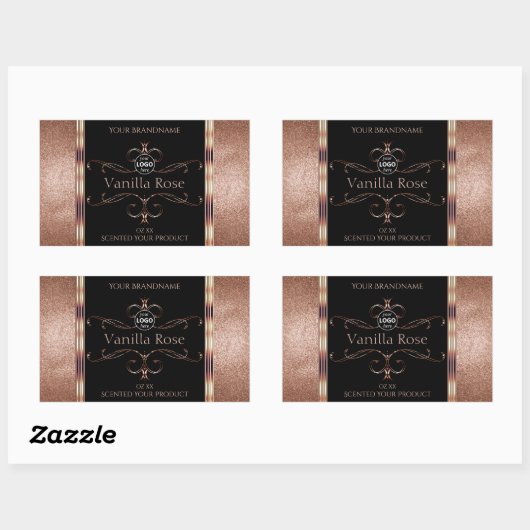 Luxe  Rosegold Black Product Labels Logo (Vel)