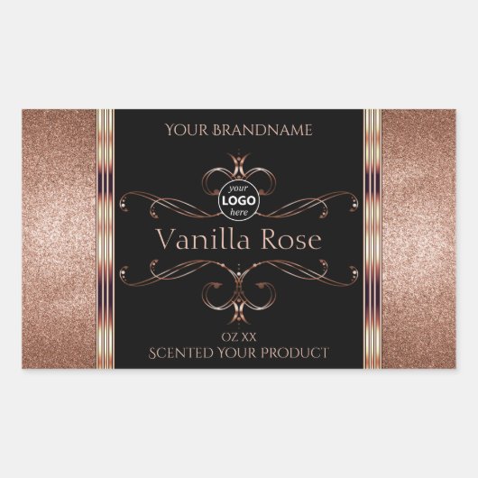 Luxe  Rosegold Black Product Labels Logo (Voorkant)