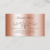 Luxe Rosegolden  Corner-grenzen met Logo Visitekaartje (Achterkant)