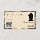 Luxe Royal Beige Gold Crown Logo Foto QR-code Visitekaartje (Achterkant)