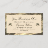 Luxe Royal Beige Gold Crown met Logo Noble Visitekaartje (Achterkant)