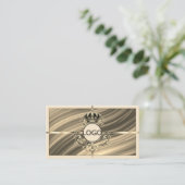 Luxe Royal Beige Gold Crown met Logo Noble Visitekaartje (Staand voorkant)