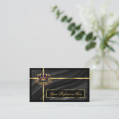 Luxe Royal Black Gold Crown met QR Code Noble Visitekaartje (Staand voorkant)