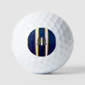 Luxe Royal Blauw en Wit Monogram Golfballen (Voorkant)