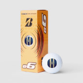 Luxe Royal Blauw en Wit Monogram Golfballen (Verpakking)