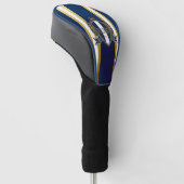 Luxe Royal Blauw en Wit Monogram Golfheadcover (Schuin)