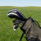 Luxe Royal Blauw en Wit Monogram Golfheadcover (Insitu)