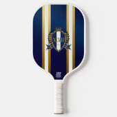 Luxe Royal Blauw en Wit Monogram Pickleball Paddle (Voorkant)